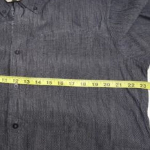 Free Planet Mens Gray Button Down long sleeve shirt 100% Cotton Preppy size XL - Picture 7 of 7